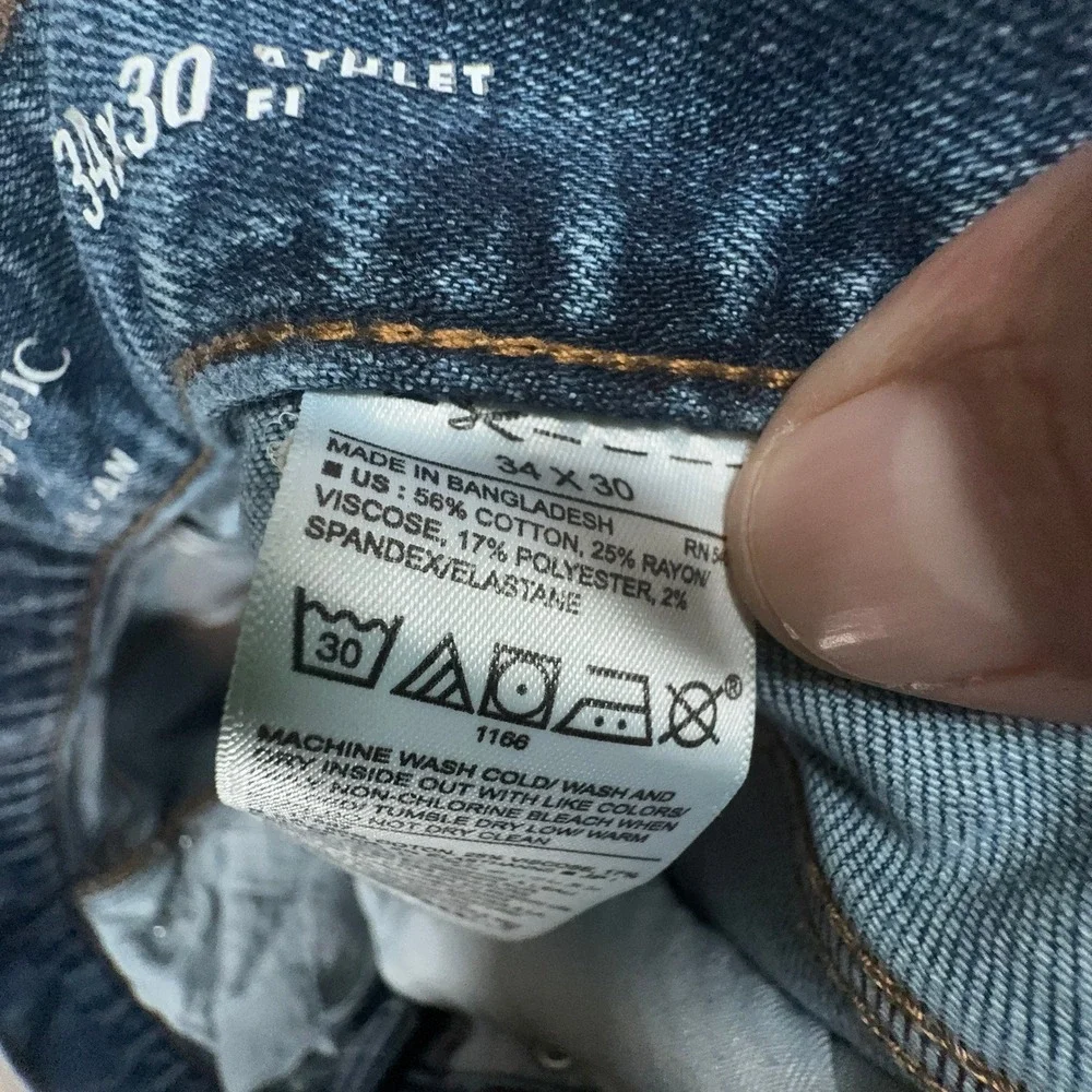 Banana Republic Travel Jeans Mens 34 Blue Athletic Fit Stretch Denim Casual
